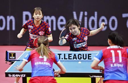 Ｔリーグ女子、日本生命が３連覇卓球、プレーオフ・ファイナル