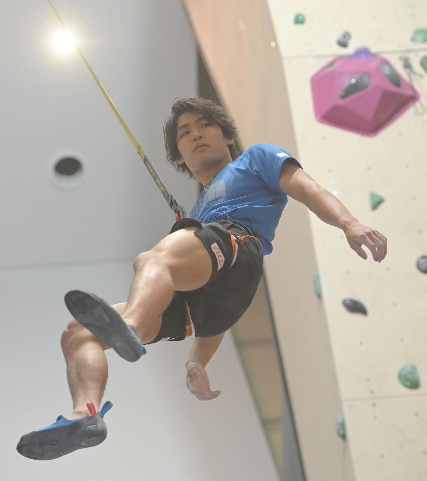 　好タイムで予選を突破した楢崎智亜（撮影・高部洋祐）