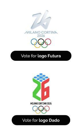 　２０２６年ミラノ・コルティナダンペッツォ冬季五輪組織委員会が公式サイトで公表した大会エンブレムの２候補（共同）