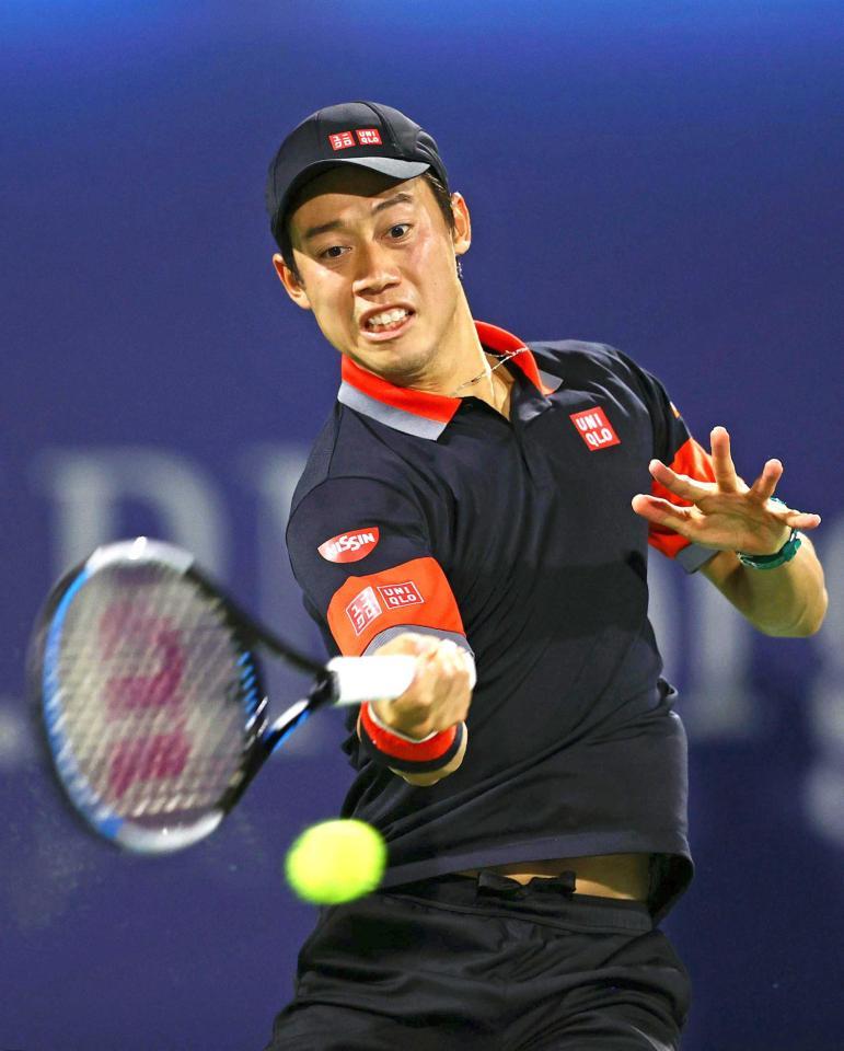 　シングルス２回戦で勝利した錦織圭（ゲッティ＝共同）