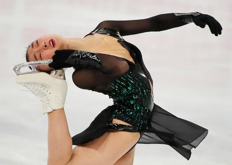 　女子で６位の坂本花織のフリー＝ストックホルム（タス＝共同）