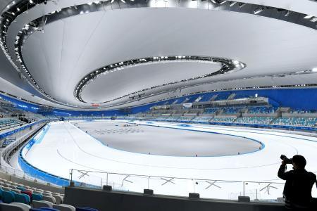 　２０２２年北京冬季五輪でスピードスケートが行われる会場＝３１日、北京（共同）
