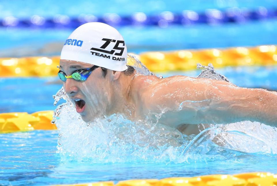 予選で力泳する瀬戸大也＝東京アクアティクスセンター（撮影・高部洋祐）