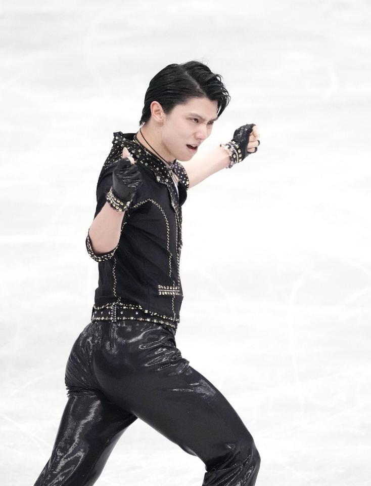 男子ＳＰ　演技する羽生結弦（代表撮影）