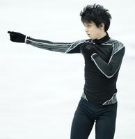 　フリーに向けて練習する羽生結弦（代表撮影）