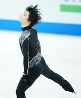 　フリーに向けて練習する羽生結弦（代表撮影）