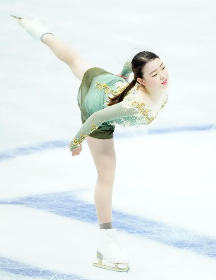 　フリーに向けて練習する紀平梨花（代表撮影）