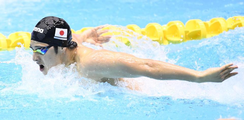 　２００メートルバタフライ予選に出場し、李家居する瀬戸大也（撮影・高石航平）