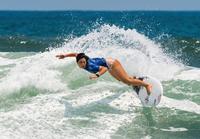 女子で９位となり、東京五輪出場権を獲得した都筑有夢路＝エルサルバドル（ＩＳＡ提供・共同）