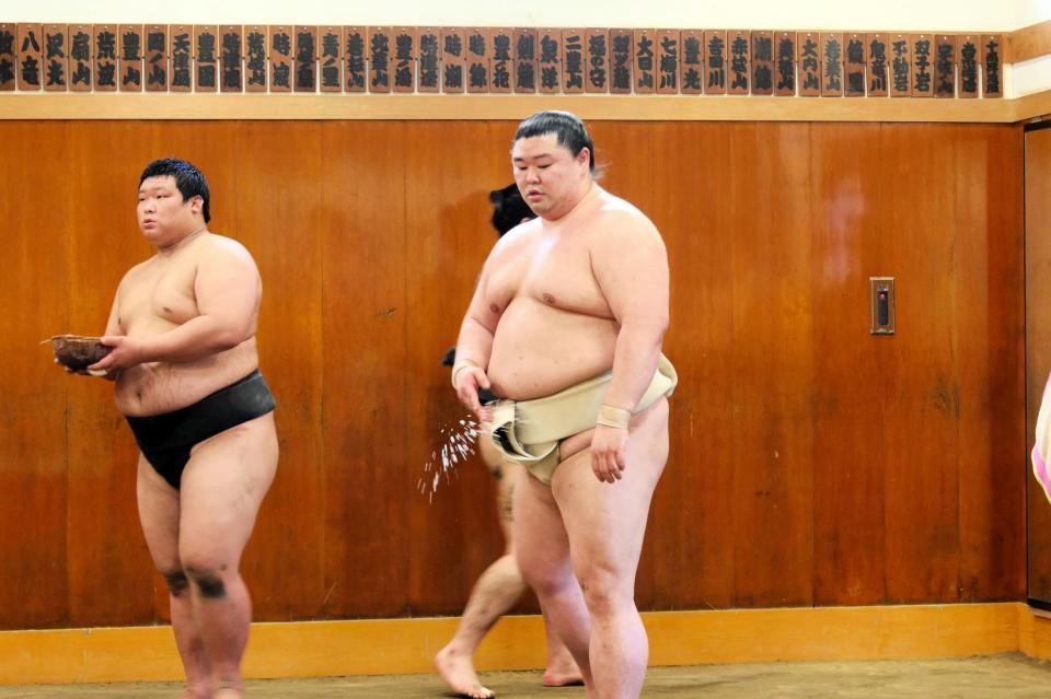 申し合い稽古を行った正代（代表撮影）