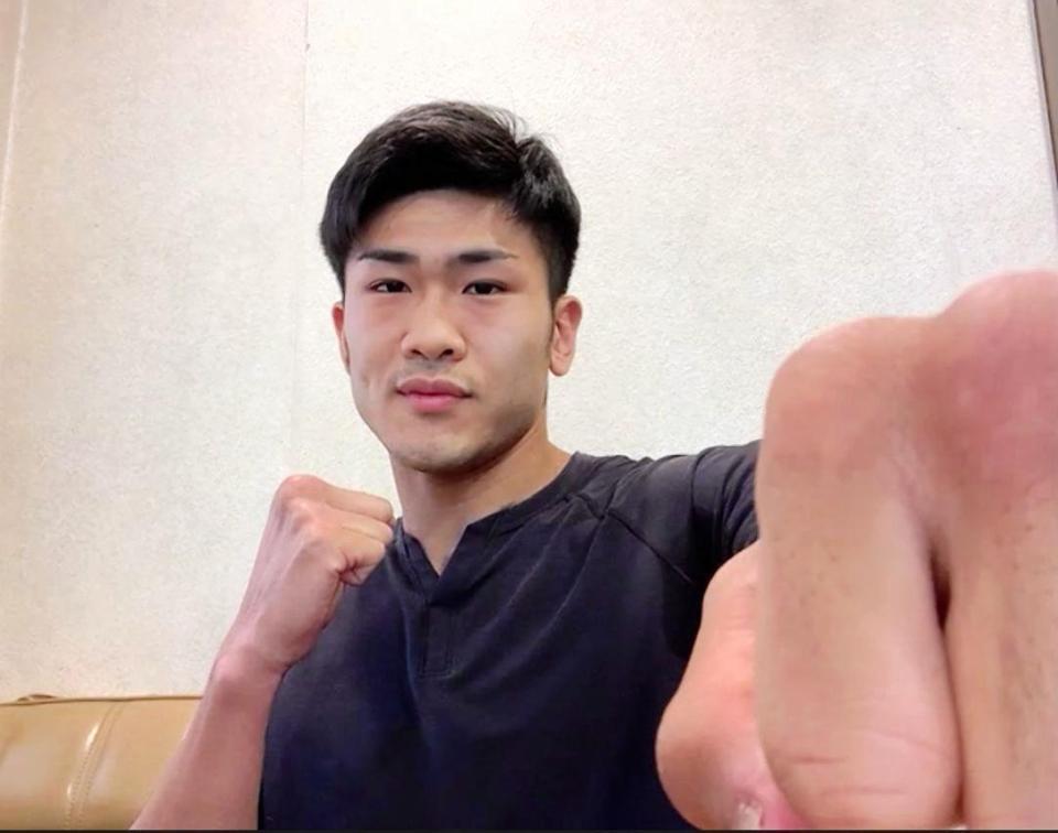 オンライン取材に応じたボクシングミドル級日本代表の森脇唯人