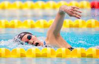 　４００メートル個人メドレーのタイムトライアルを行った大橋悠依の自由形（代表撮影）