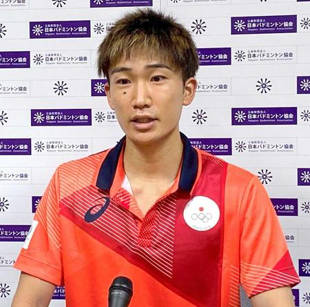 　前髪に金メッシュを入れて、五輪金メダルへ気合を入れる桃田賢斗（日本バドミントン協会提供）