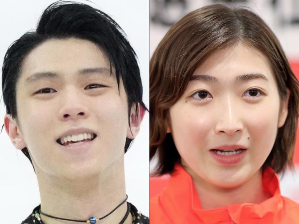 羽生結弦（左）と池江璃花子