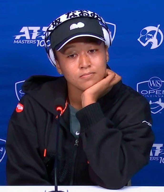 　ウエスタン・アンド・サザン・オープンのオンライン会見に臨む大坂なおみ（共同）