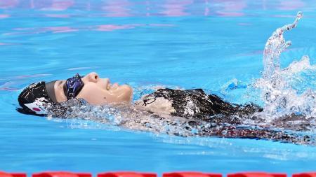 　女子１００メートル背泳ぎ（運動機能障害Ｓ２）決勝　２位になった山田美幸＝東京アクアティクスセンター