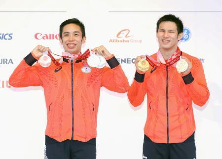 パラ競泳の木村、金に感慨深げ２位富田とともに喜ぶ