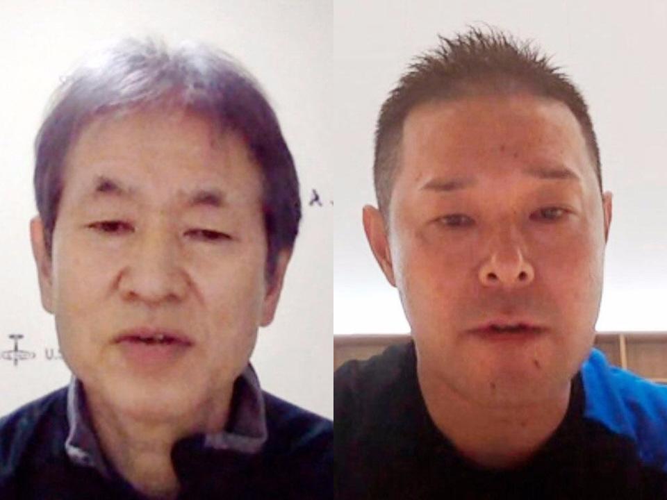 　渡辺武弘氏（左）と田勢邦史氏