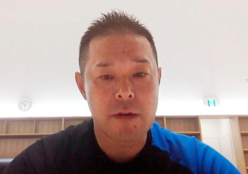 　卓球日本代表男子の新監督に就任し、オンラインで取材に応じる田勢邦史氏＝１１日