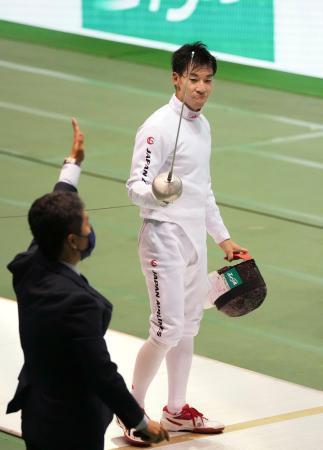 　男子エペで決勝に進んだ加納虹輝＝駒沢体育館