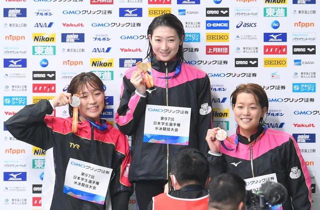 池江璃花子　５０Ｍ自由形でインカレ初制覇「優勝以外ないと思ってた」