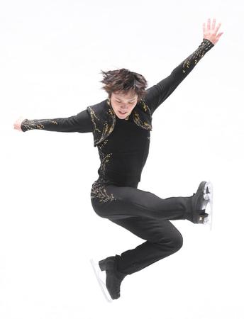 　フリーで躍動感ある演技を見せる宇野昌磨（撮影・堀内翔）