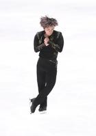 　４回転ループを決める宇野昌磨（撮影・堀内翔）