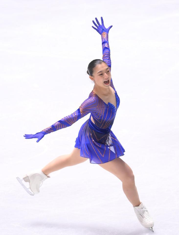 　坂本花織の演技（撮影・堀内翔）