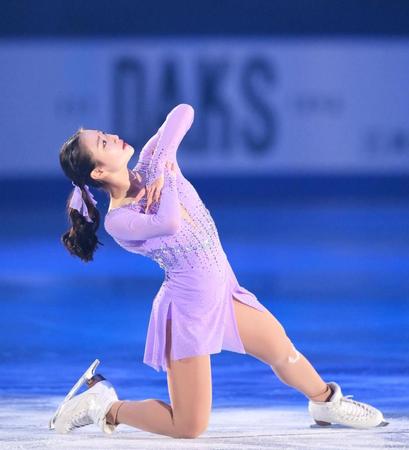 エキシビションに登場した河辺愛菜＝代々木第一体育館（撮影・堀内翔）