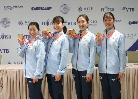 女子団体で日本が２連覇世界トランポリン第２日