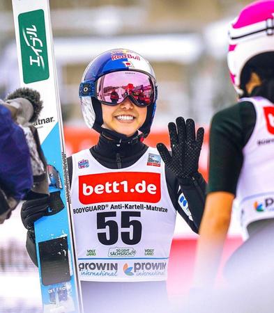 　Ｗ杯ジャンプ女子個人第６戦で４位になった高梨沙羅（共同）