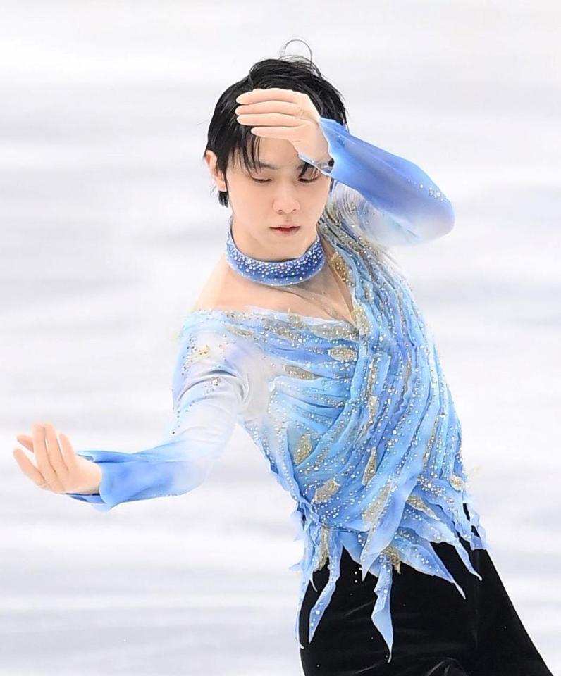 ＳＰで華麗な演技を見せる羽生結弦（撮影・堀内翔）