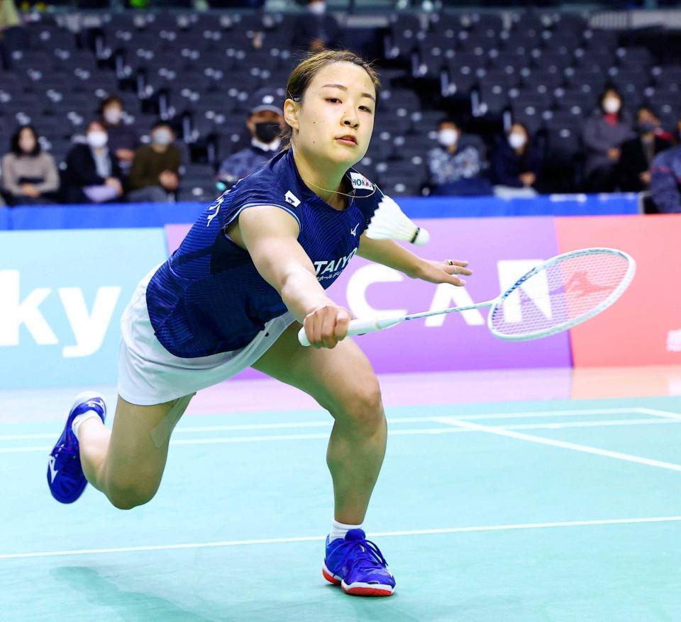 　決勝進出を決めた奥原