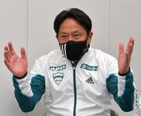 日本ハム・新庄剛志ビッグボスとの会食を熱望した青学大・原晋監督＝東京・汐留の日本テレビ（撮影・佐々木彰尚）