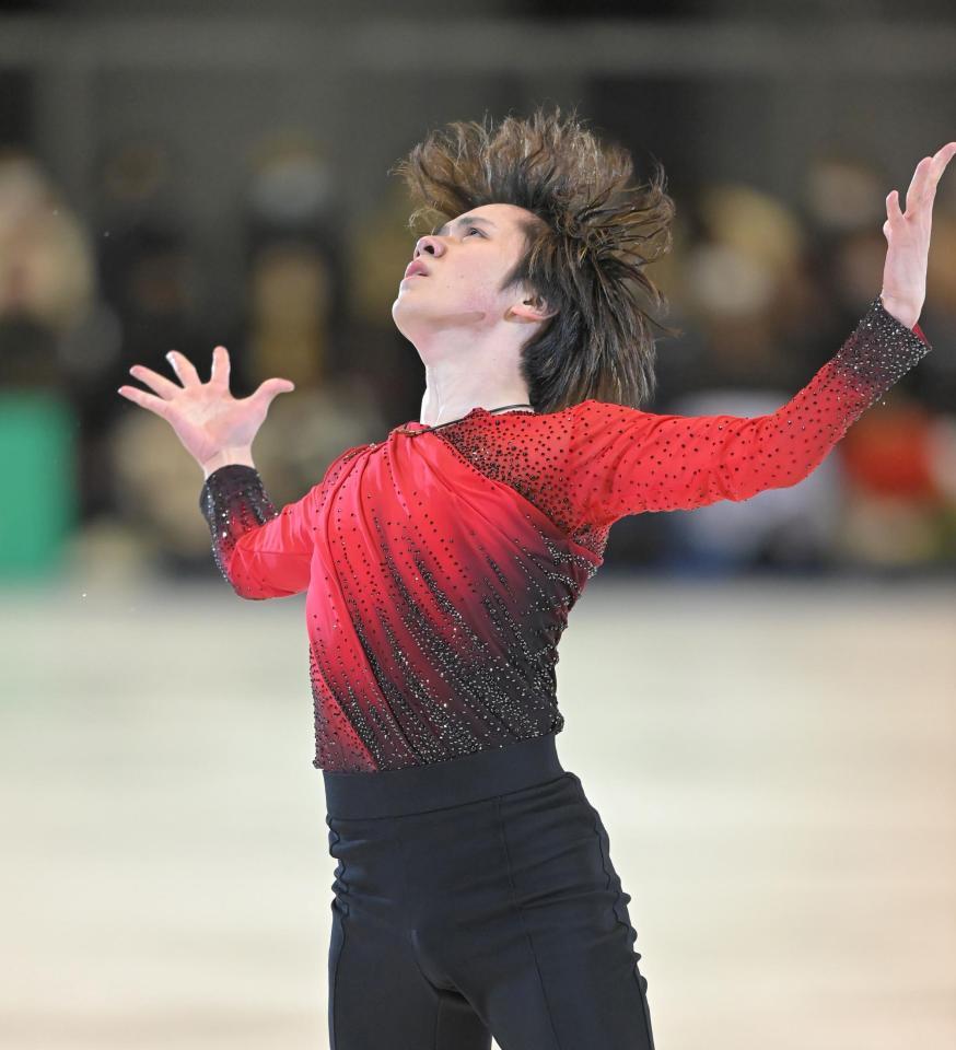 熱演する宇野昌磨（撮影・高部洋祐）