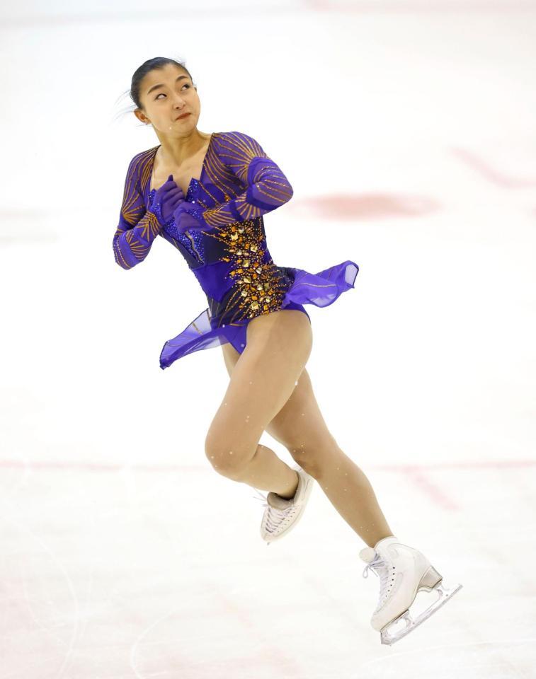 　フィギュアスケート女子で優勝した坂本花織＝帯広の森スポーツセンター