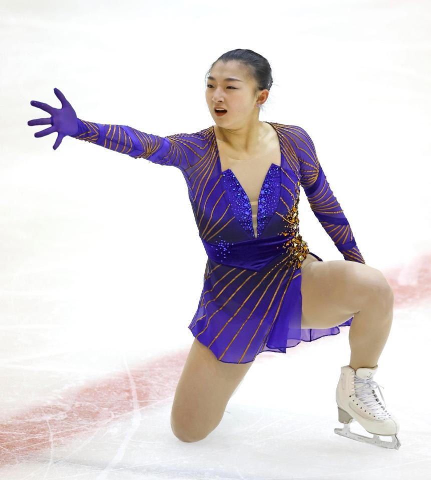 　フィギュアスケート女子で優勝した坂本花織＝帯広の森スポーツセンター