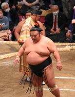 　明生に敗れた貴景勝（撮影・堀内翔）