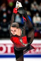 女子で優勝したカミラ・ワリエワのフリー＝タリン（タス＝共同）