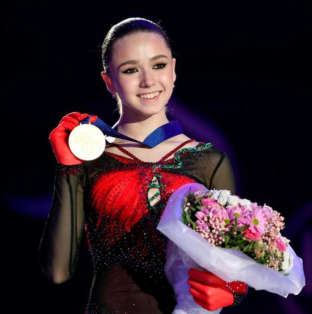 １５歳ワリエワが２５９・０６点で初出場Ｖ　ロシア勢が表彰台独占