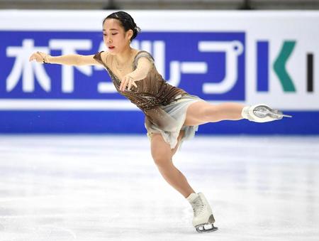 女子ＳＰで首位に立った三原舞依＝タリン（ＡＰ＝共同）