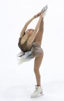 女子ＳＰで首位に立った三原舞依＝タリン（ロイター＝共同）