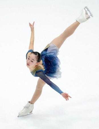 　女子フリー　演技する松生理乃＝タリン（ロイター＝共同）