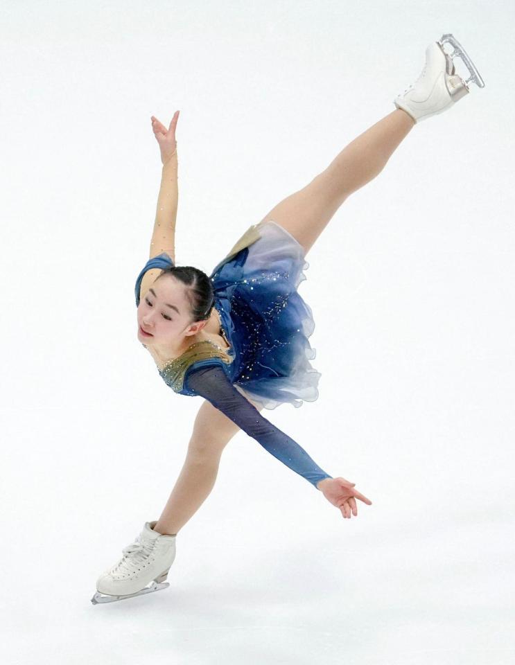 　女子フリー　演技する松生理乃＝タリン（ロイター＝共同）