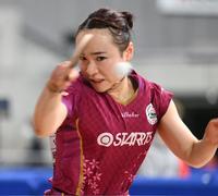 シングルス初戦を突破した伊藤美誠（撮影・高石航平）