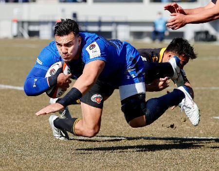 　埼玉-東京ＳＧ　前半、トライを決める埼玉・ガンター＝熊谷ラグビー場