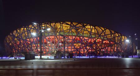 　北京冬季パラリンピックの閉会式会場となる国家体育場＝１２日（共同）