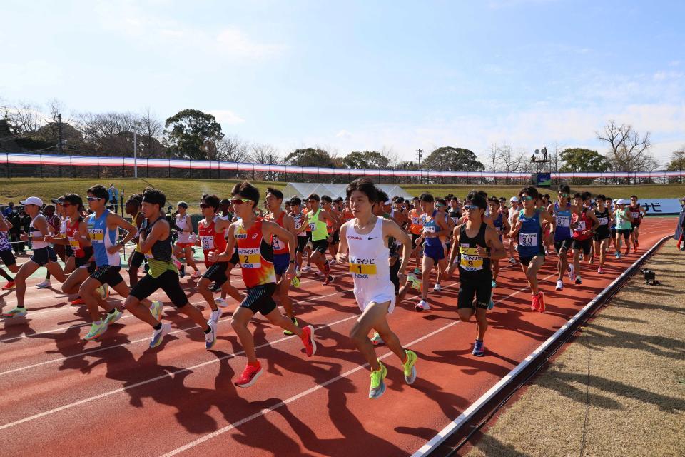 　２０２１年１２月に行われた第７５回福岡国際マラソン選手権大会