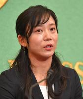 日本記者クラブの会見で北京五輪を振り返る高木美帆（撮影・出月俊成）