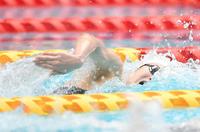 　女子１００ｍ自由形予選を１位で通過した池江璃花子（撮影・伊藤笙子）